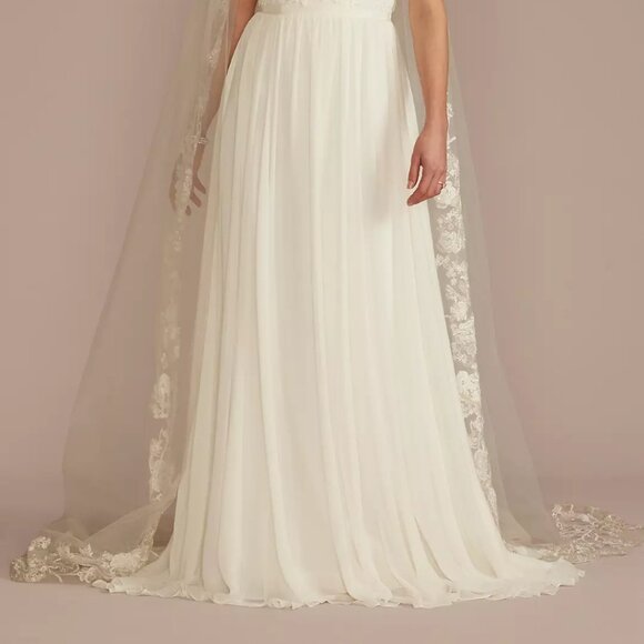 Modest Ivory Wedding Dress Davids Bridal Size 16 - Picture 3 of 6